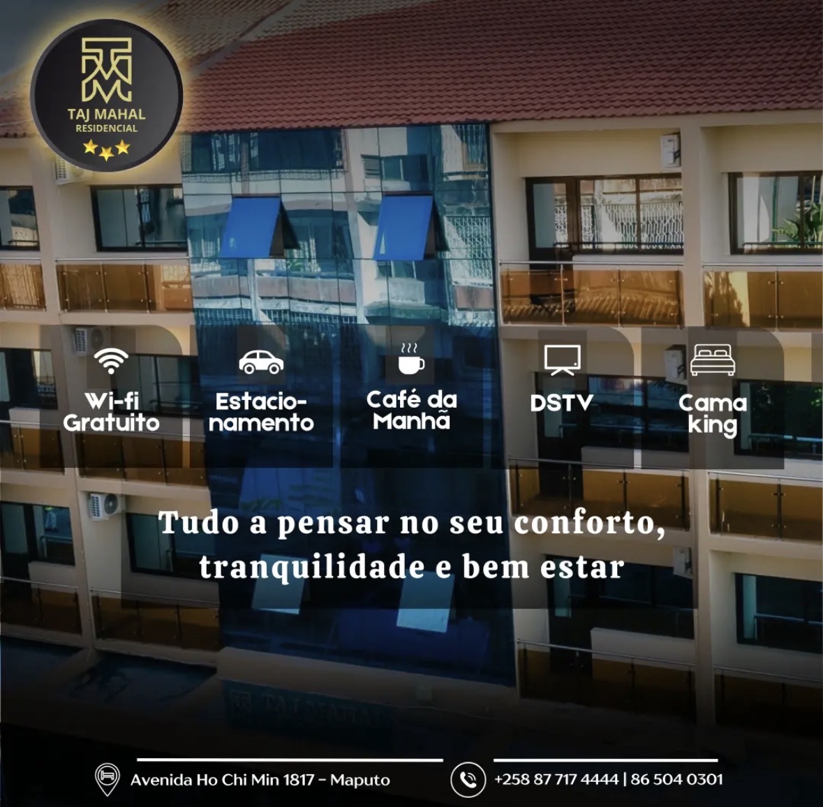 Comodidades: Wi-Fi, estacionamento e café da manhã